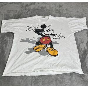 Vintage 90s Disney Mickey Mouse Short Sleeve T Shirt Men's Size XL White